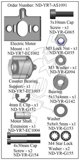 Picture of CYB ND-YR7-AS1091 - Electric Motor Mount Set R7