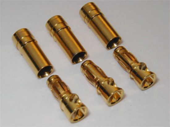 Picture of 3.5mm Gold Bullet Connector Plug (3 Pairs)