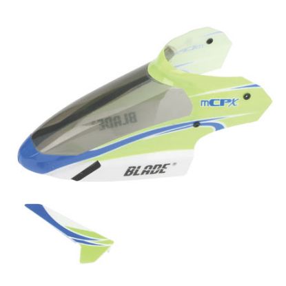 Picture of E-Flite BLH3519 Complete Green Canopy with Vertical Fin: mCP X