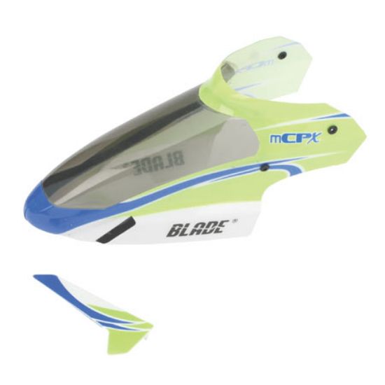 Picture of E-Flite BLH3519 Complete Green Canopy with Vertical Fin: mCP X