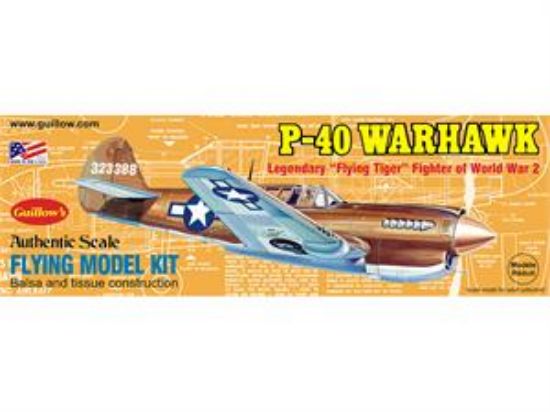Picture of Guillow's 0501 Balsa WWII P-40 Warhawk (Rubber Band Powered)