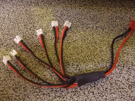 Picture of MCPX-CHAR 2 Pin JST to 6 x E-Flite Ultra Micro plug Charging Har