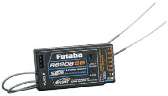 Picture of Futaba R6208SB 8-Channel 2.4GHz FASST S.Bus Hi-Voltage Receiver