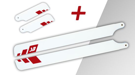 Picture of Spinblades 123202685 685mm Symmetrical Red Tip + Free tail blade