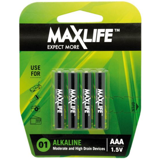 Picture of Maxlife BATAAA-A4 Alkaline AAA Batteries 4 Pack