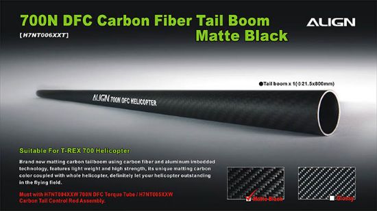 Picture of H7NT006XXW 700N DFC Carbon Fiber Tail Boom-Matte Black