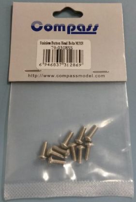 Picture of CM79-0308SS Button Head Bolt M3x8 Stainless