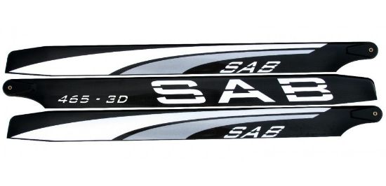 Picture of SAB Blackline 3D Flybarless Blades 3 Blade SET 465mm 3BL465-3DS
