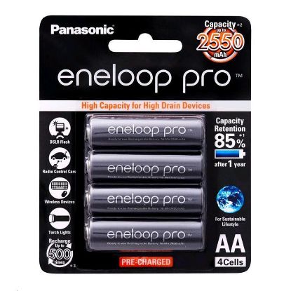 Picture of Panasonic Eneloop PRO AA 4PK Pack 2550mAh Black
