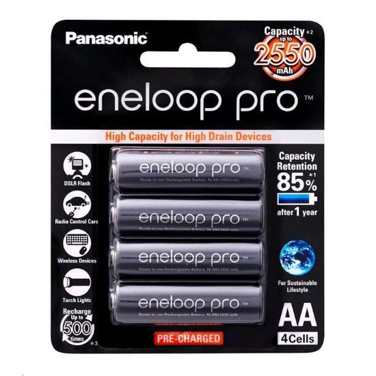 Picture of Panasonic Eneloop PRO AA 4PK Pack 2550mAh Black