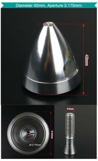 Picture of ESP40-3.17 40mm Aluminum Spinner with 3.175mm Aperture