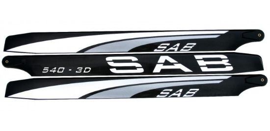 Picture of SAB Blackline 3D Flybarless Blades 3 Blade SET 540mm 3BL540-3DS