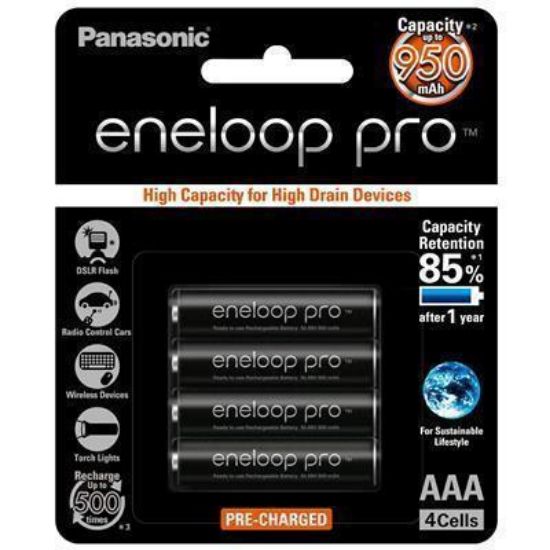 Picture of Panasonic BK-4HCCE/4BT Eneloop PRO AAA 4 Pack 950mAh