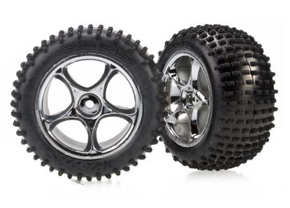 Picture of Traxxas 2470R - Tires & wheels, (Tracer 2.2" chrome)
