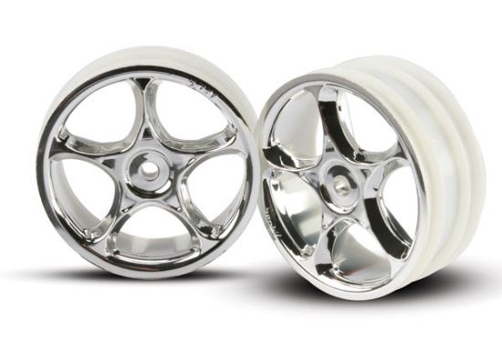 Picture of Traxxas 2473 - Wheels, Tracer 2.2\" (chrome) (2) (Bandit front)