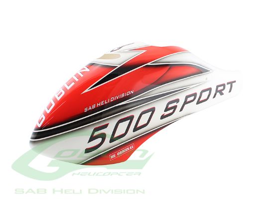 Picture of SAB H0625-S - Canomod Airbrush Canopy White/Red - Goblin 500