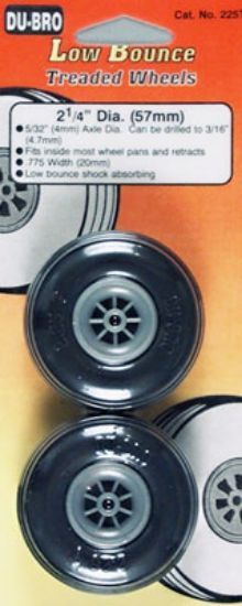 Picture of Du-Bro 225T 2 1/4" Dia. Treaded Low Bounce Wheels (2)