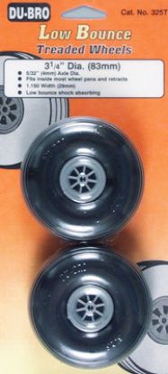Picture of Du-Bro 325T 3 1/4" Dia. Treaded Low Bounce Wheels (2)