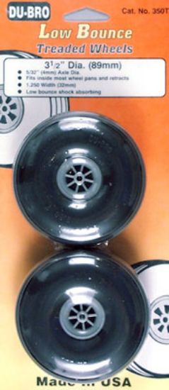 Picture of Du-Bro 350T 3 1/2" Dia. Treaded Low Bounce Wheels (2)