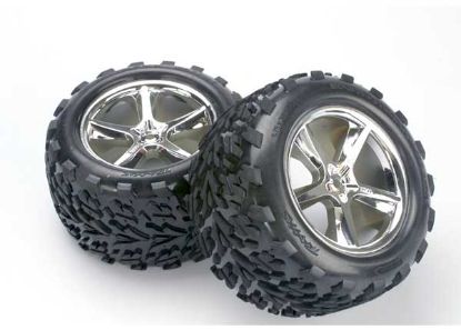 Picture of Traxxas 5374 - Tires & wheels, assembled, glued (Gemini chrome w