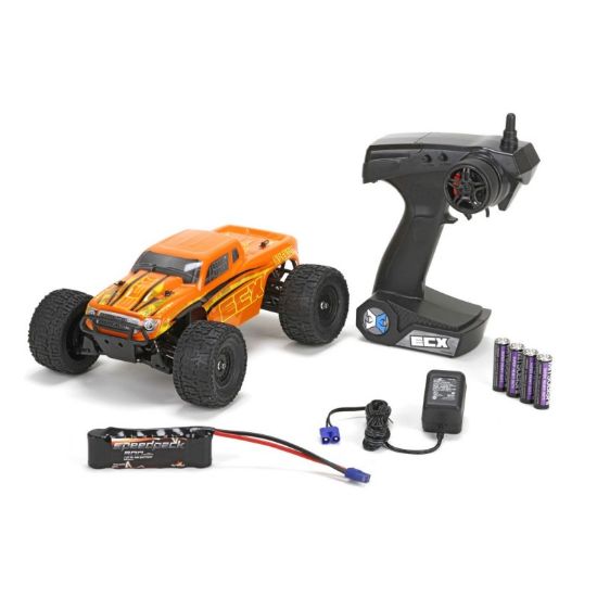 Picture of ECX ECX01000T2 Ruckus 1/18 4WD Monster Truck RTR Orange/Yellow
