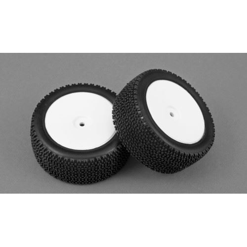 LC Racing L6001 12mm Mounted Rear Tire Set 2 pcs White For EMB-1. Hobby ...