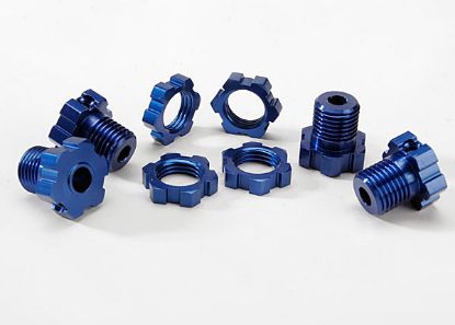 Picture of Traxxas 5353X - Wheel hubs, splined, 17mm (blue-anodized) (4)
