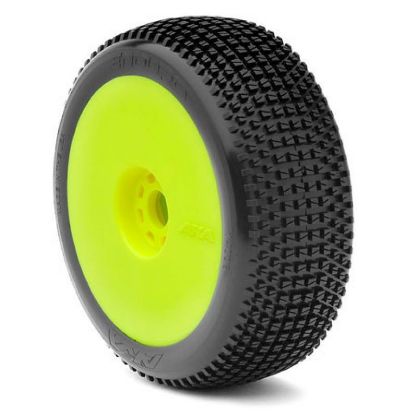 Picture of AKA 14002SRY 1:8 Buggy Cityblock Soft Evo Wheel Pre-Mounted Yellow