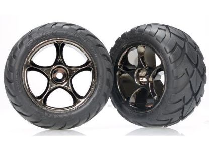 Picture of Traxxas 2478A - Tires & wheels, assembled Tracer 2.2" black chrome