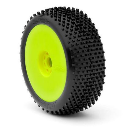 Picture of AKA 14001VRY 1:8 Buggy I-Beam Super Soft Evo Wheel Pre-Mounted Yellow