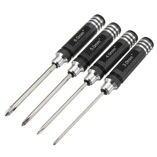 Picture of YZ Tools YZ-010 Phillips Steel Screwdriver 3.0/4.0/5.0/6.0mm 4pcs