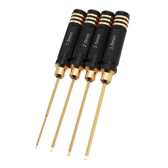 Picture of YZ Tools YZ-027  Hexagonal Titanium Screwdriver Tool Set 1.5/2.0/2.5/3.0mm 4pcs