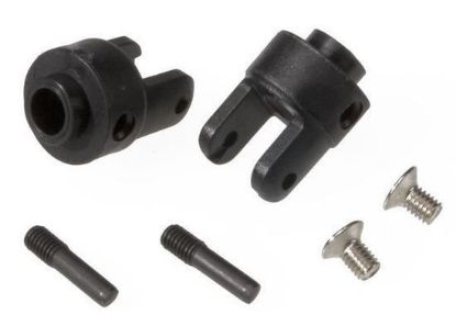 Picture of Traxxas 4628R - Differential output yokes, black (2)/ 3x5mm countersunk