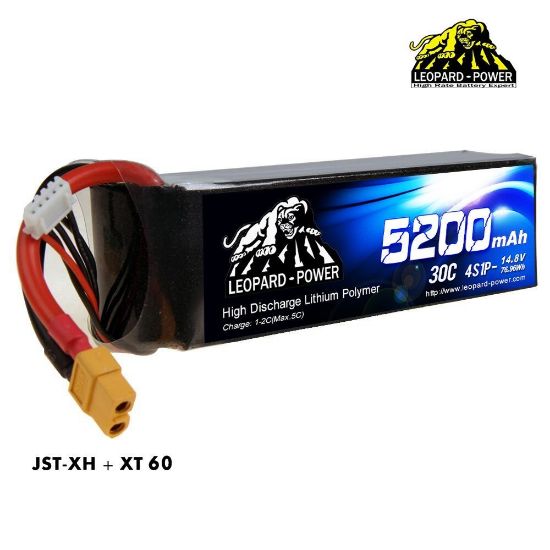 Picture of Leopard Power 4s 14.8v 5200mah 30c XT60 Lipo Battery