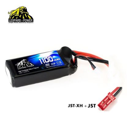 Picture of Leopard Power LP1100/25-3S-JST 3s 11.1v 1100mah 25c Lipo Battery with JST