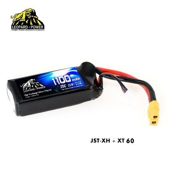 Picture of Leopard Power 3s 11.1v 1100mah 25c Lipo Battery with EC3 