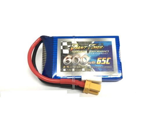 Picture of Giant Power 1S 3.7V 600mah 65c Lipo Battery w/XT30 Plug