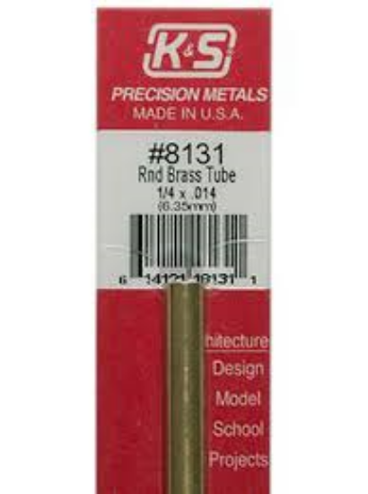 Picture of K&S Engineering 11-131 8131 Brass Round Tube 1/4" x 12"