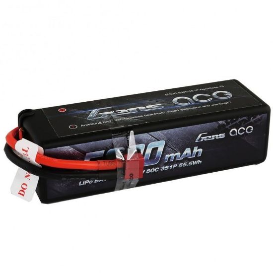 Gens Ace Black GA5000-3S50-CAR-BL-EC3 5000mAh 11.1v 3S 50C Hard Case ...
