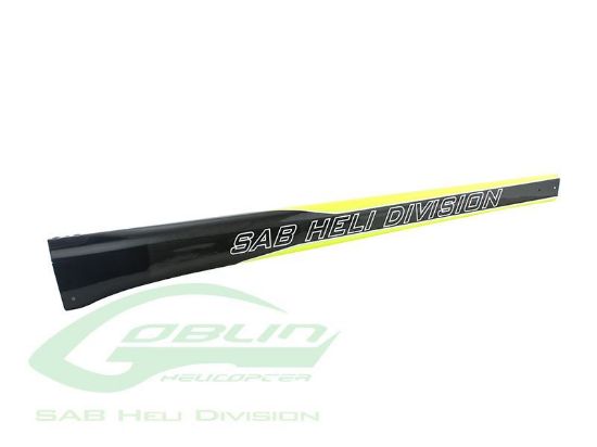 Picture of SAB H0703-S Carbon Fiber Tail Boom Yellow/Carbon 700 Size - Goblin Black Nitro/Thunder