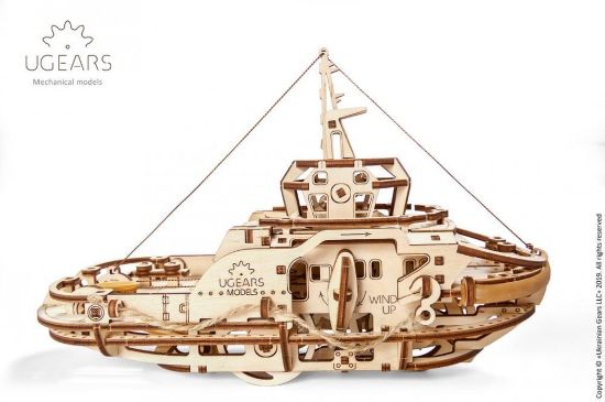 Picture of UGEARS 120983 Tugboat mechanical model kit