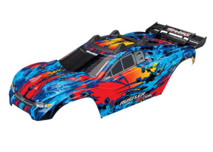 Picture of Traxxas 6717R Body, Rustler 4X4 VXL, red/ window, grille, lights decal sheet
