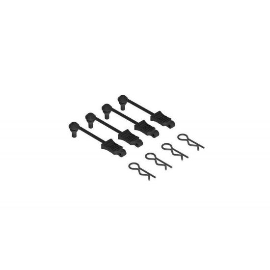 Picture of Arrma ARAC3445 / AR390165 Body Clip/Pin with Retainer 1/10 Scale Black (4)