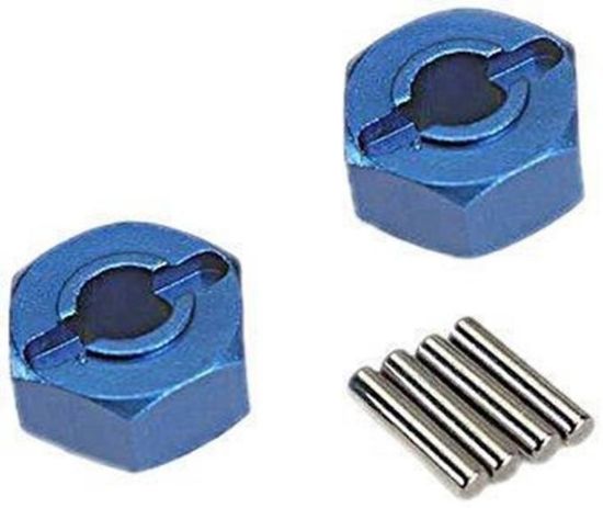Picture of Traxxas 1654X Wheel hubs, hex (2) Blue-Anodized, Lightweight Aluminum