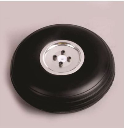 Picture of WH400-L 2 x 4.0'' RC Airplane PU wheel with CNC Aluminum Hub (D101.6 x H35 x 5mm)