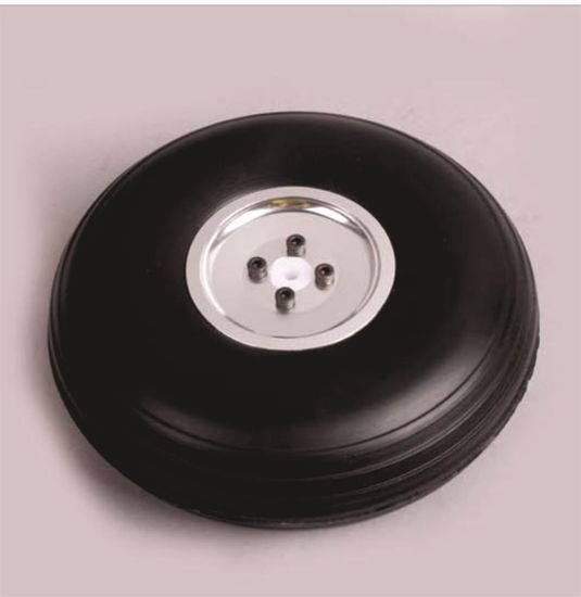 Picture of WH400-L 2 x 4.0'' RC Airplane PU wheel with CNC Aluminum Hub (D101.6 x H35 x 5mm)