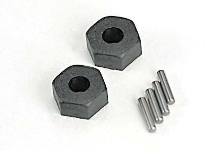 Picture of Traxxas 4954R Wheel hubs, hex (2)/ stub axle pins (2)