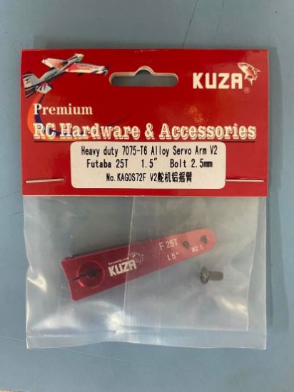 Picture of KUZA KAG0S72F V2 Futaba 25T/1.5" Alloy servo arm V2 2.5mm bolt (RED)