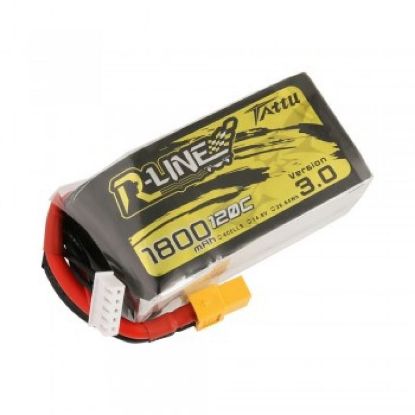 Picture of Tattu TA1800-4S120-RL3 R-Line Version 3.0 1800mAh 14.8V 120C 4S1P Lipo Battery Pack with XT60 Plug