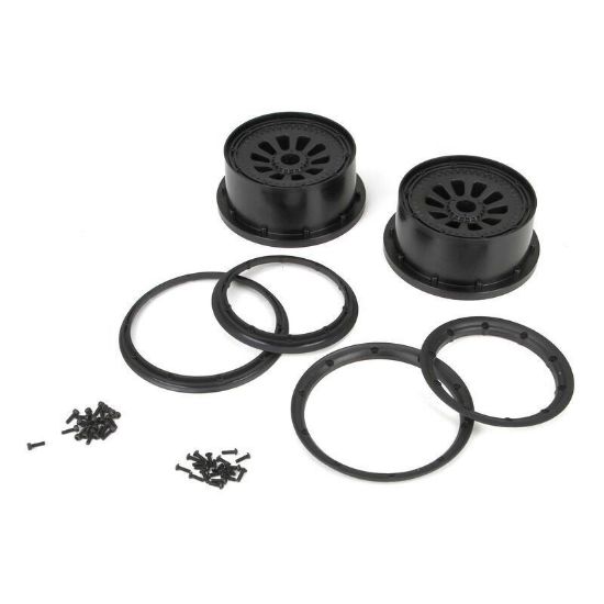 Picture of LOSI LOSB7034 Wheel & Beadlock Set, Black (2), 5T